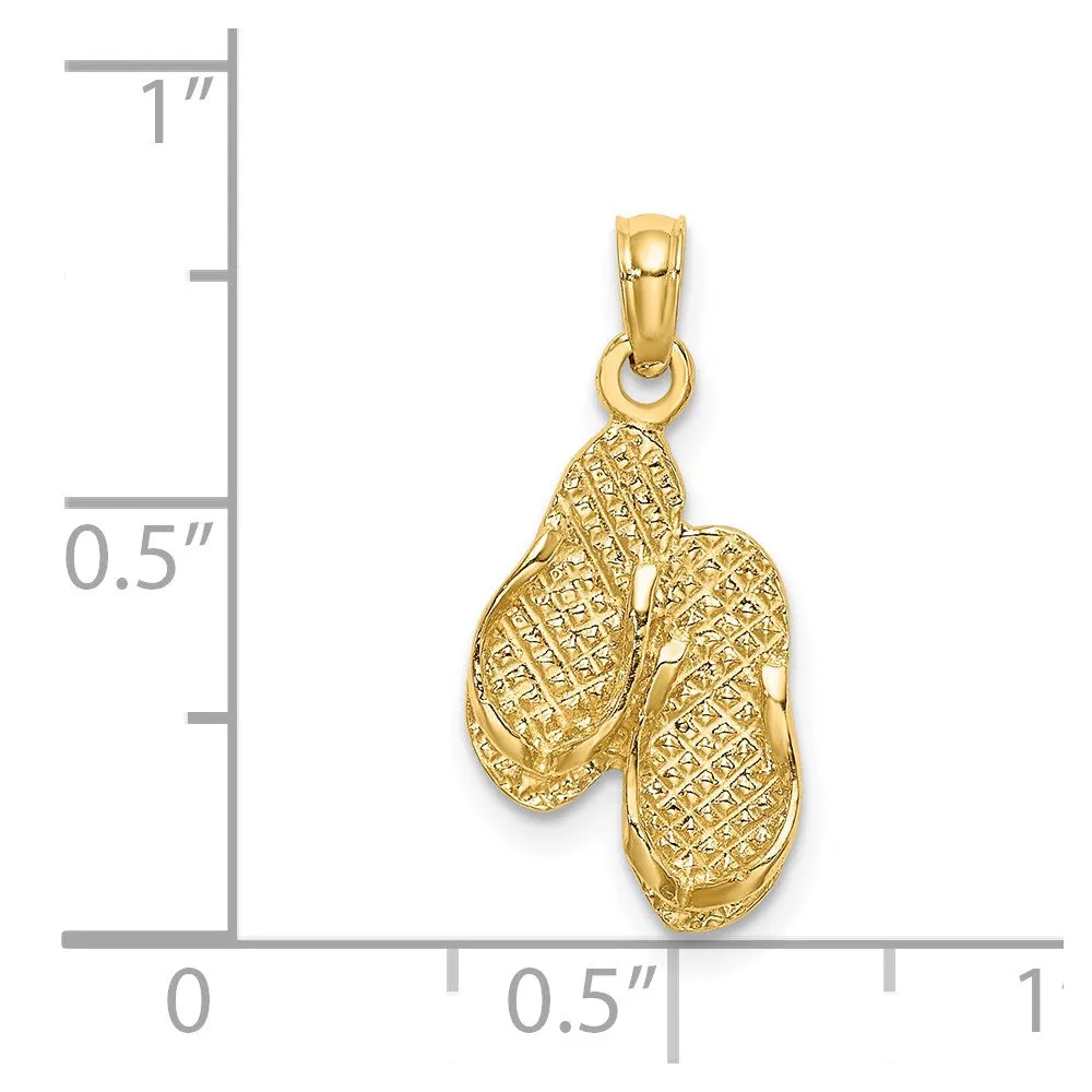 14k 3D DESTIN, FLORIDA Double Flip-Flop Charm
