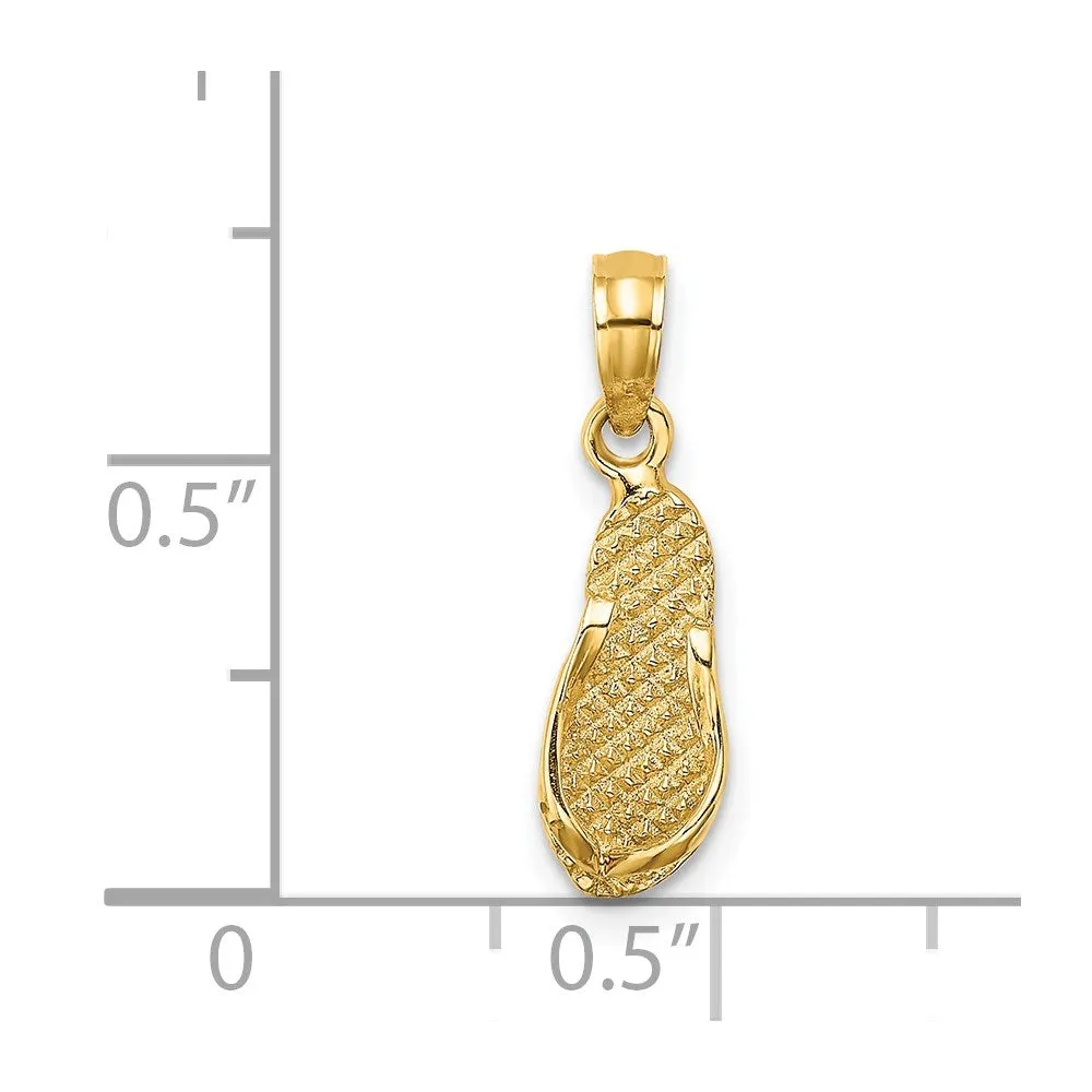 14K  3D KEY WEST Flip Flop Charm