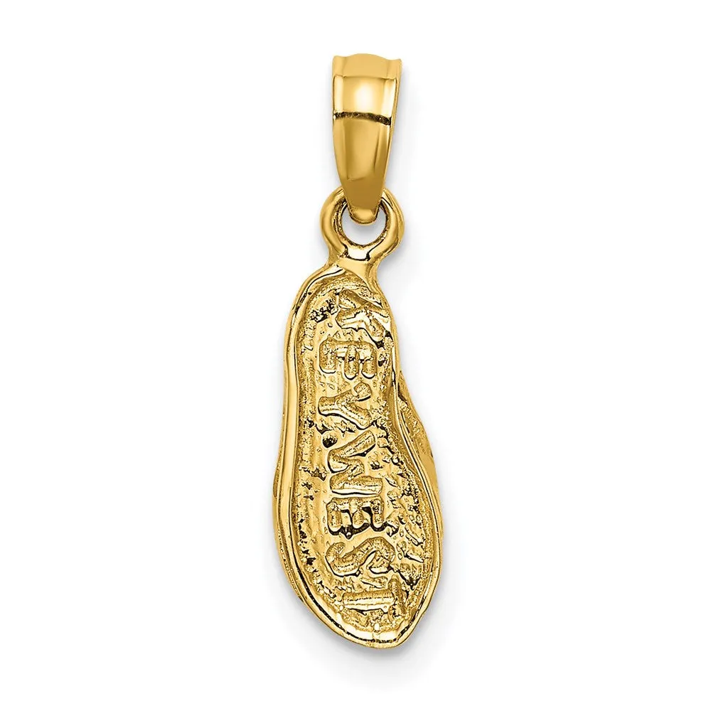 14K  3D KEY WEST Flip Flop Charm