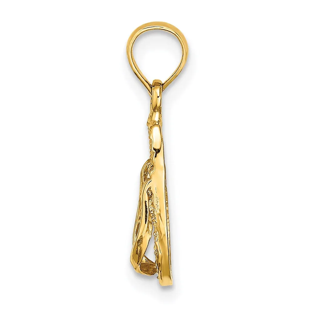 14K  3D KEY WEST Flip Flop Charm