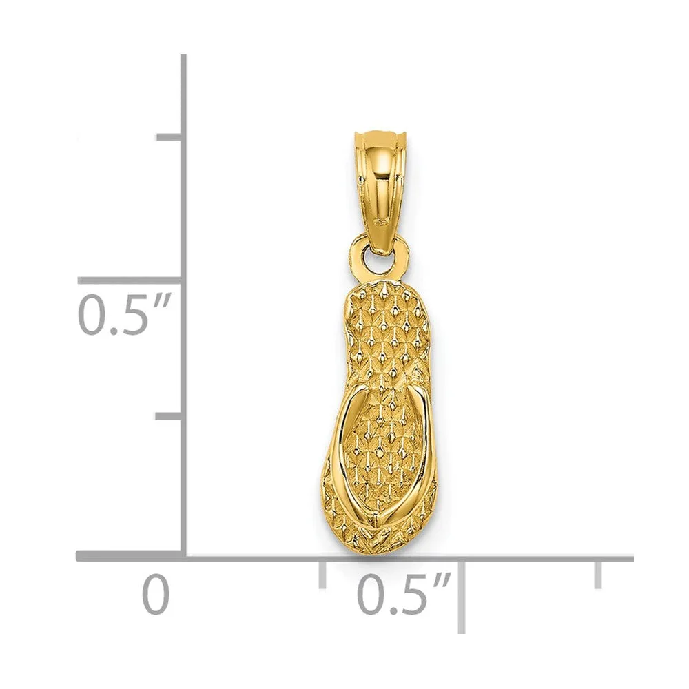 14K 3D REHOBOTH Single Flip-flop Charm