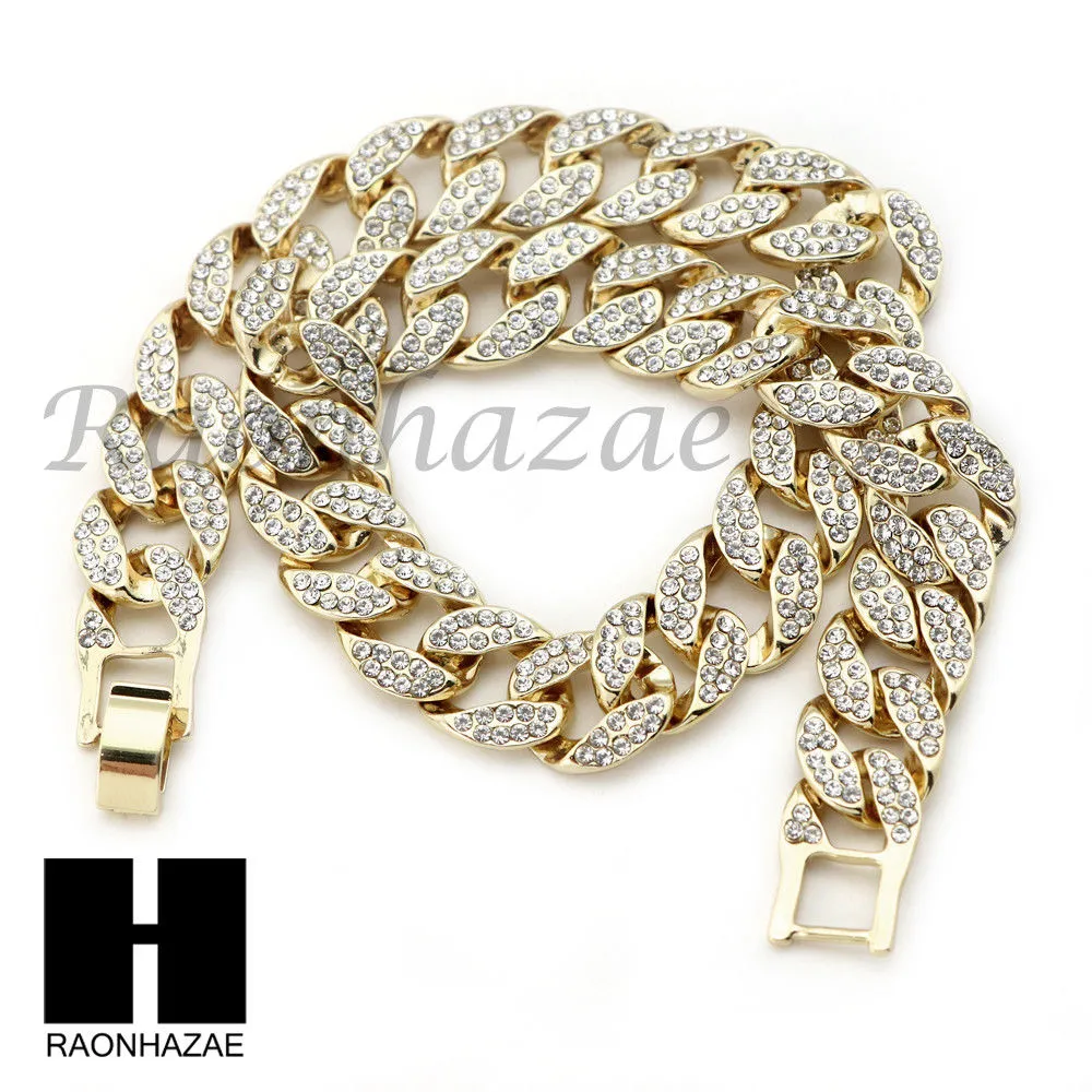 14K GOLD PT MARIJUANA 18" TENNIS CHAIN 16" 30" CHOKER CUBAN CHAIN S33G