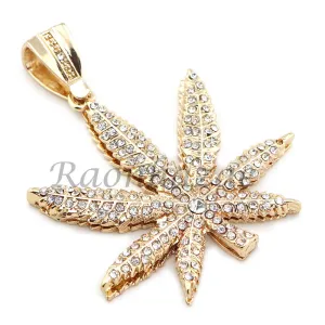 14K GOLD PT MARIJUANA 18" TENNIS CHAIN 16" 30" CHOKER CUBAN CHAIN S33G