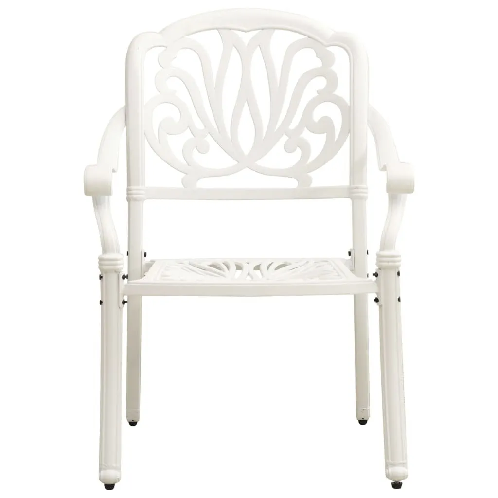 3 Piece Bistro Set Cast Aluminum White