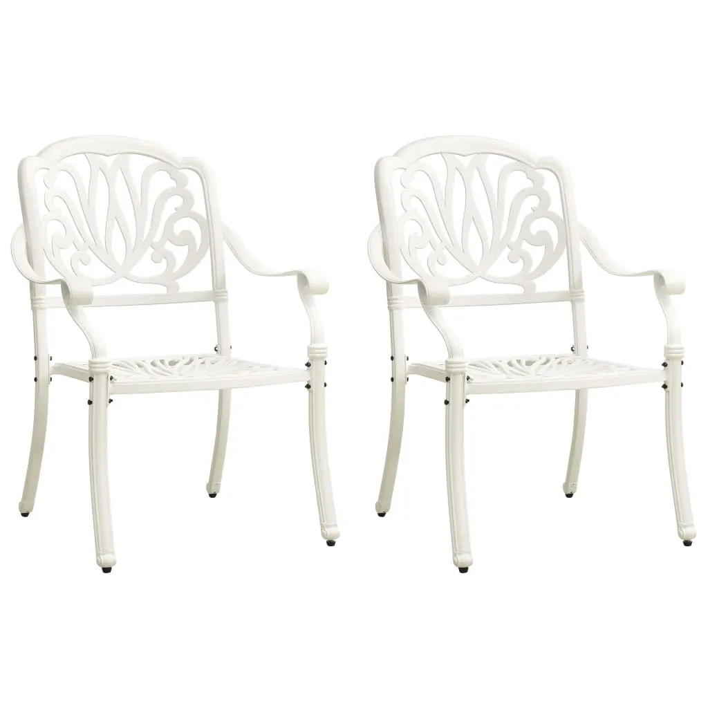 3 Piece Bistro Set Cast Aluminum White