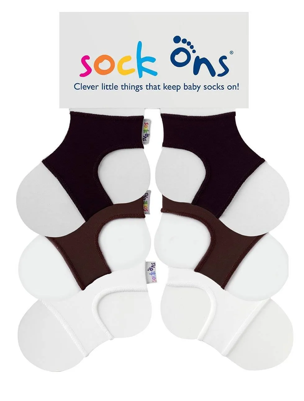 3pk Neutral Whties Sock Ons Multi Pack SAVE!