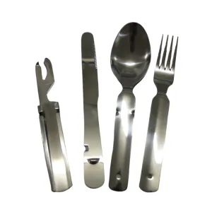 4 IN 1 knife Fork Spoon Can Opener Set Heavy Duty  KFS Chow Kit