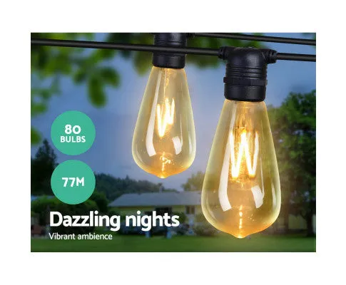 80PCS LED Festoon String Lights Wedding Christmas Outdoor