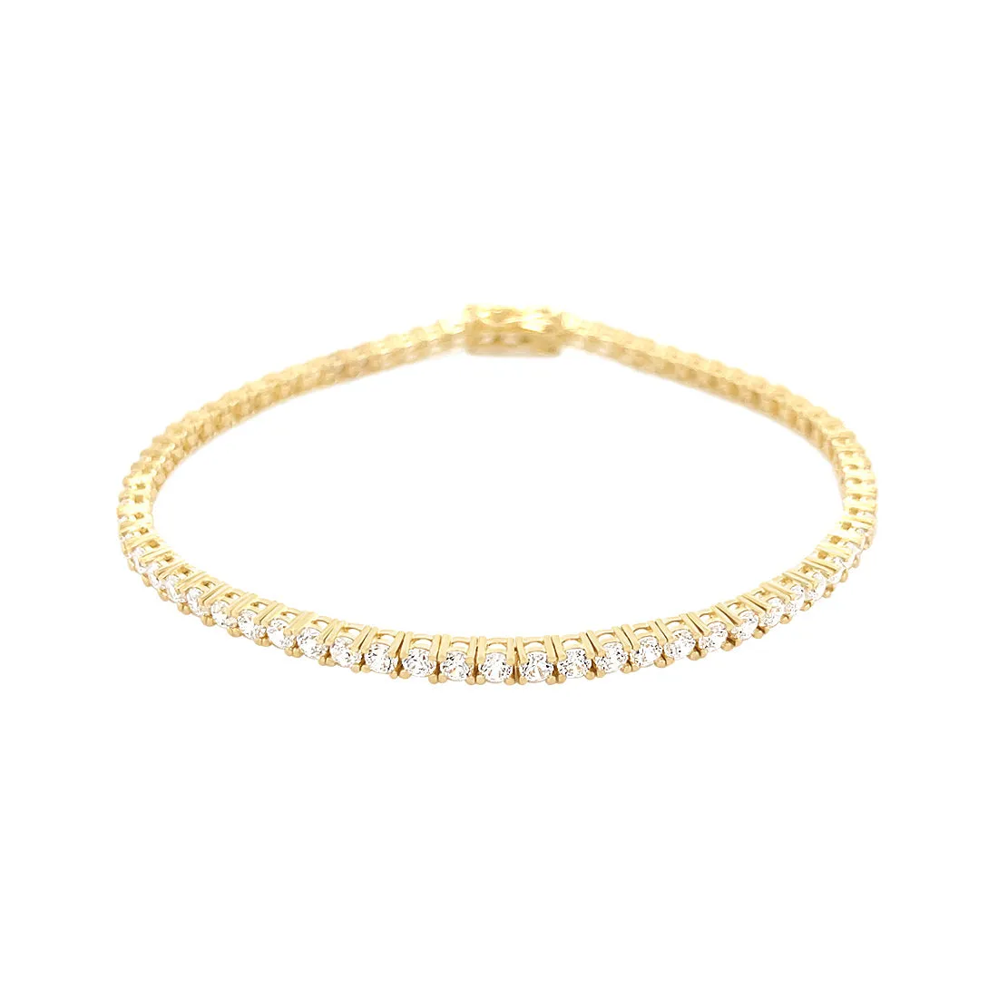 9ct Yellow Gold Tennis Bracelet with Cubic Zirconia