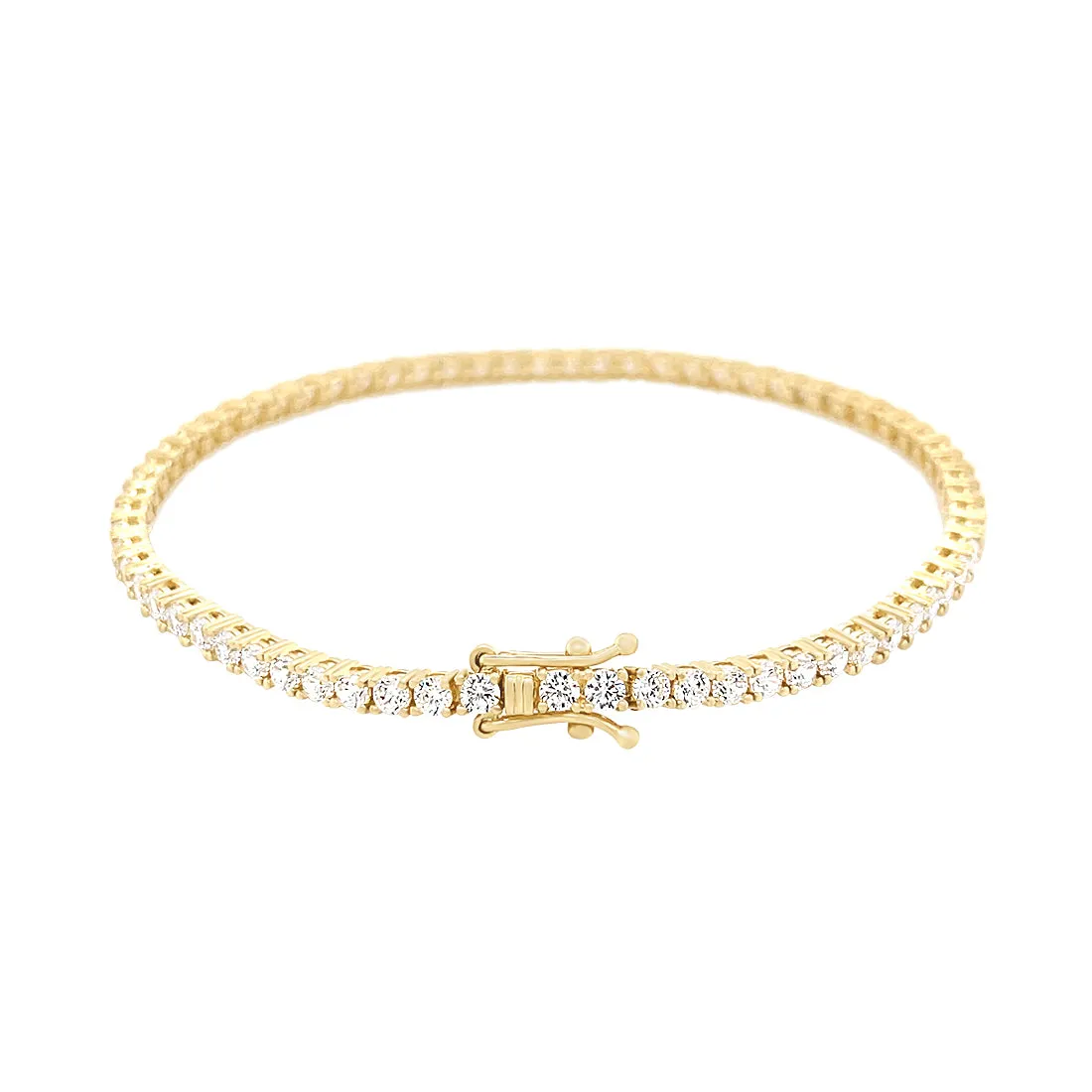9ct Yellow Gold Tennis Bracelet with Cubic Zirconia