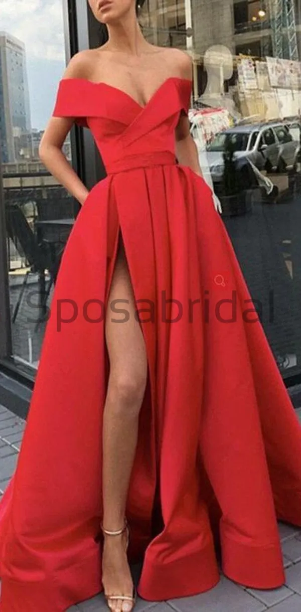 A-Line Elegant Charming Long Formal Prom Dresse, Evening Gowns with Split, PD0941