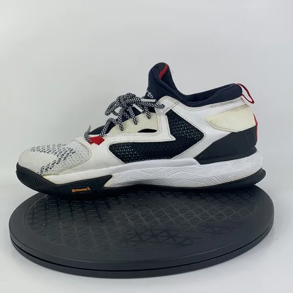 Adidas D Lillard 2 Primeknit White/Red Basketball Shoes B54171 Men's Size 12