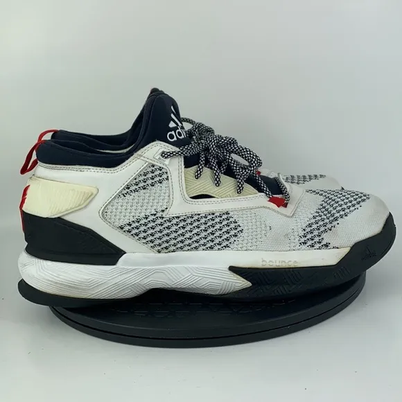 Adidas D Lillard 2 Primeknit White/Red Basketball Shoes B54171 Men's Size 12