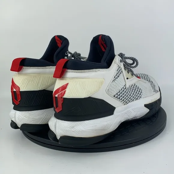 Adidas D Lillard 2 Primeknit White/Red Basketball Shoes B54171 Men's Size 12