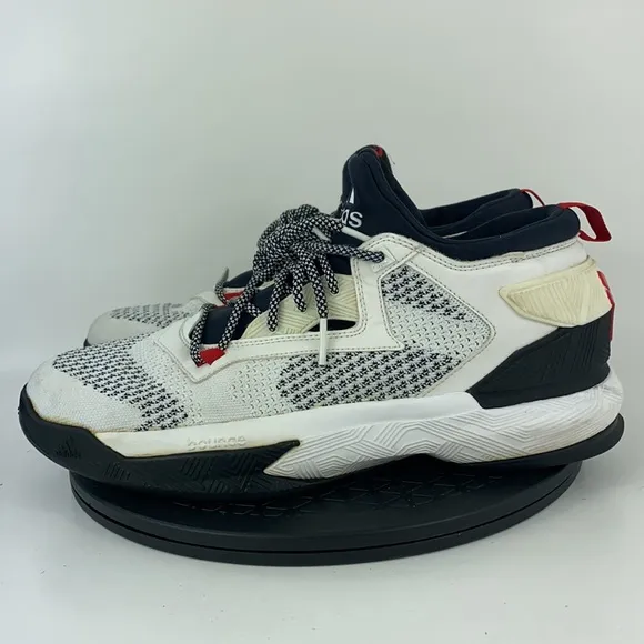 Adidas D Lillard 2 Primeknit White/Red Basketball Shoes B54171 Men's Size 12