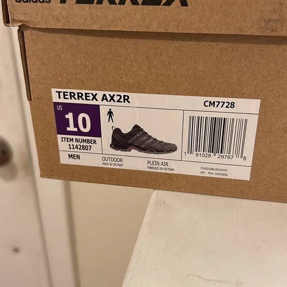 adidas Terrex AX2R Outdoor Plein Air Black Gray Hiking Trail Shoes Size 10 EUC