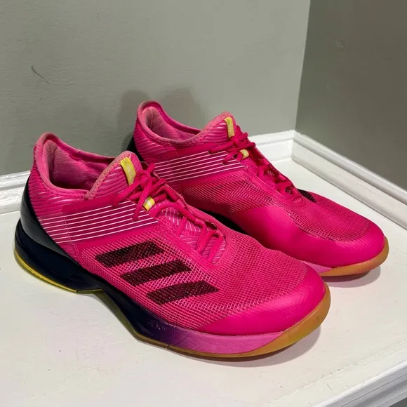 Adidas Women’s Adizero Ubersonic Hot Pink Athletic Tennis Shoes -size 10