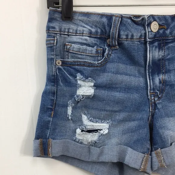 Aeropostale Women's Light Medium Dark Wash Jean Shorts Bundle of 3 Size 4