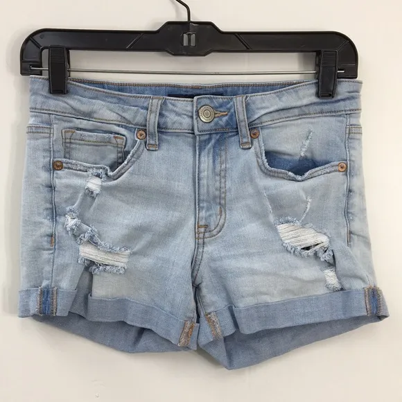 Aeropostale Women's Light Medium Dark Wash Jean Shorts Bundle of 3 Size 4