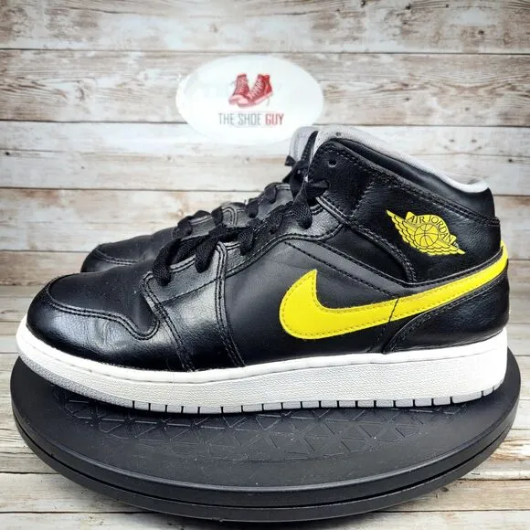 Air Jordan 1 Mid Yellow Youth 6Y Athletic Basketball Shoes