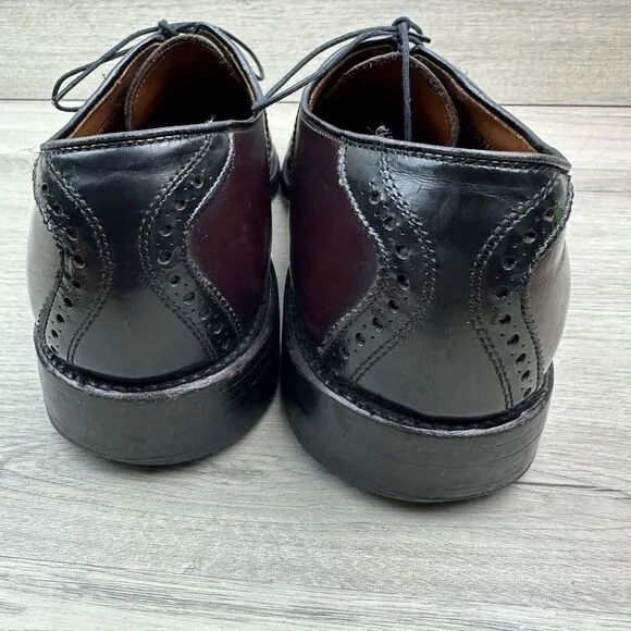 Allen Edmonds Polo Burgundy Black Leather‎ Saddle Oxfords Size 11 R Shoes