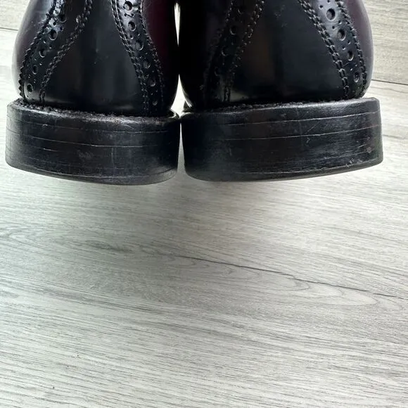 Allen Edmonds Polo Burgundy Black Leather‎ Saddle Oxfords Size 11 R Shoes