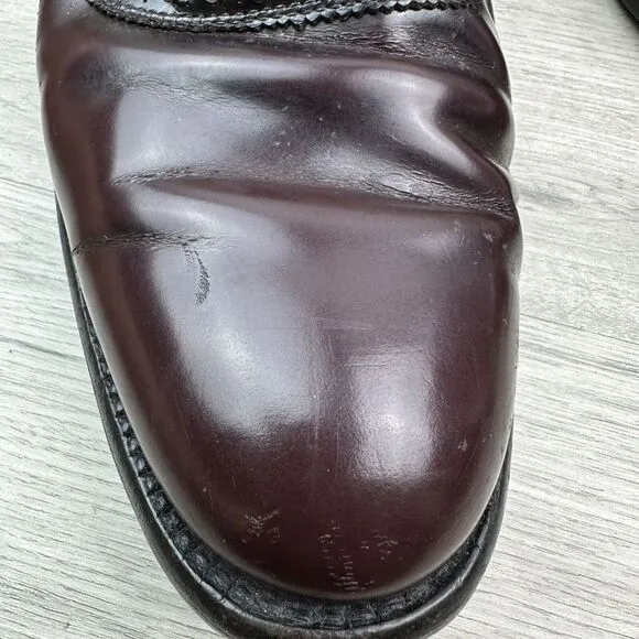 Allen Edmonds Polo Burgundy Black Leather‎ Saddle Oxfords Size 11 R Shoes