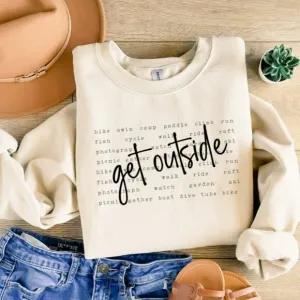 &quot;Get Outside&quot; Gildan Crewneck Sweater