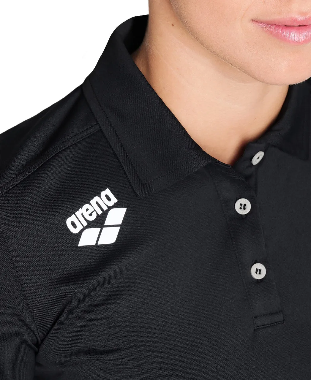 Arena Team Women's Solid Polo Shirt -Black
