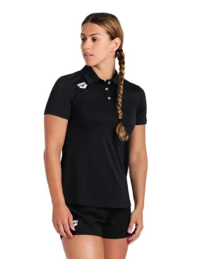 Arena Team Women's Solid Polo Shirt -Black