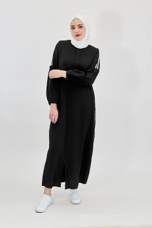 Athletic Elegance Modest Turkish Jilbab | Black