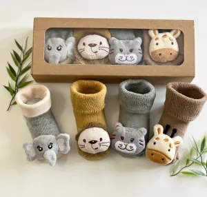 Baby Gift Box -Safari Rattle Sock Collection