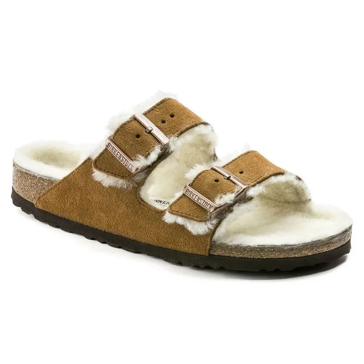 BIRKENSTOCK- ARIZONA SHEARLING SUEDE LEATHER SANDAL