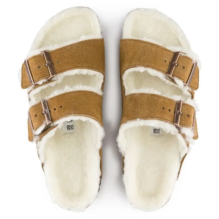 BIRKENSTOCK- ARIZONA SHEARLING SUEDE LEATHER SANDAL