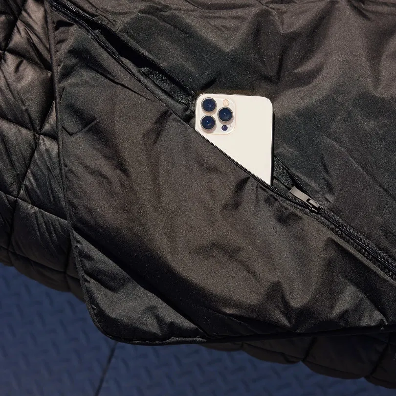Black Waterproof Quilted Puffer Blanket