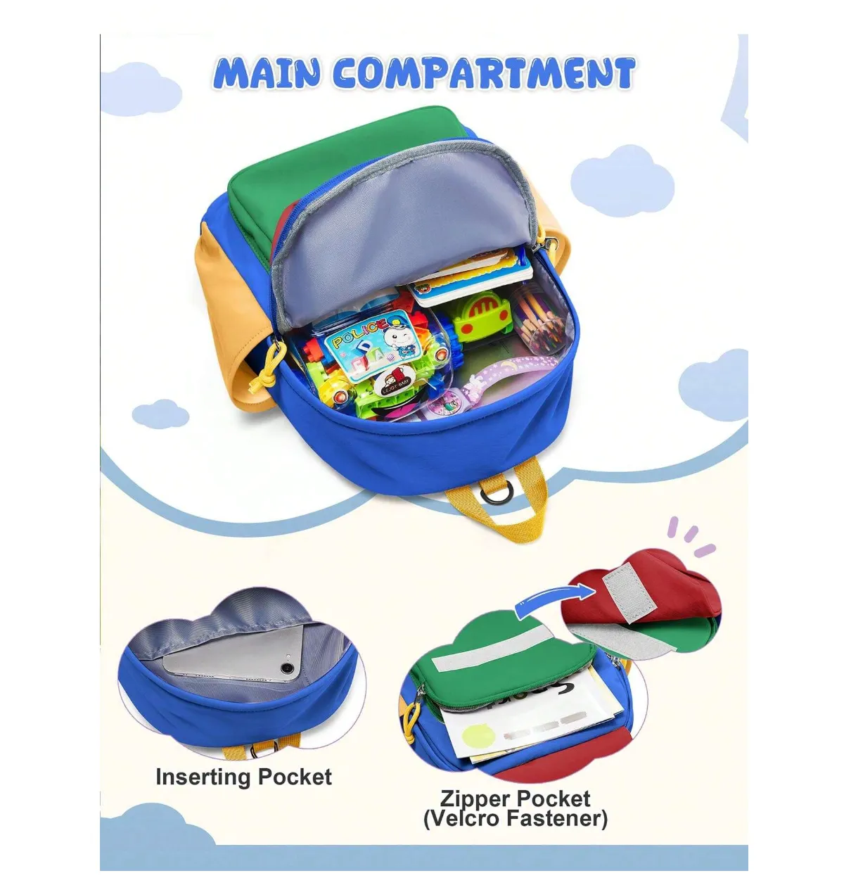 Blue Color-Matching Preschool Backpack