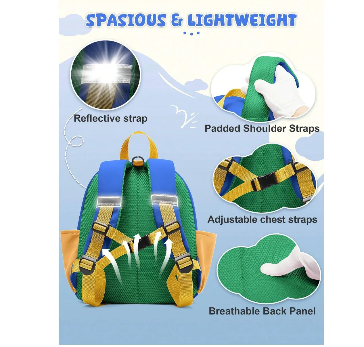 Blue Color-Matching Preschool Backpack
