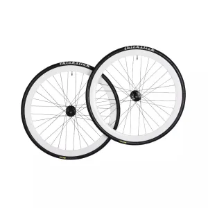 bonvelo Laufradsatz Weiß auf Freedom Thickslick Mänteln