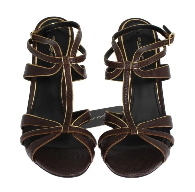 Brown Leather Ankle Strap Sandals