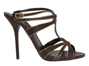 Brown Leather Ankle Strap Sandals