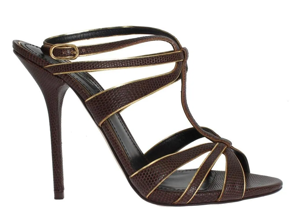 Brown Leather Ankle Strap Sandals