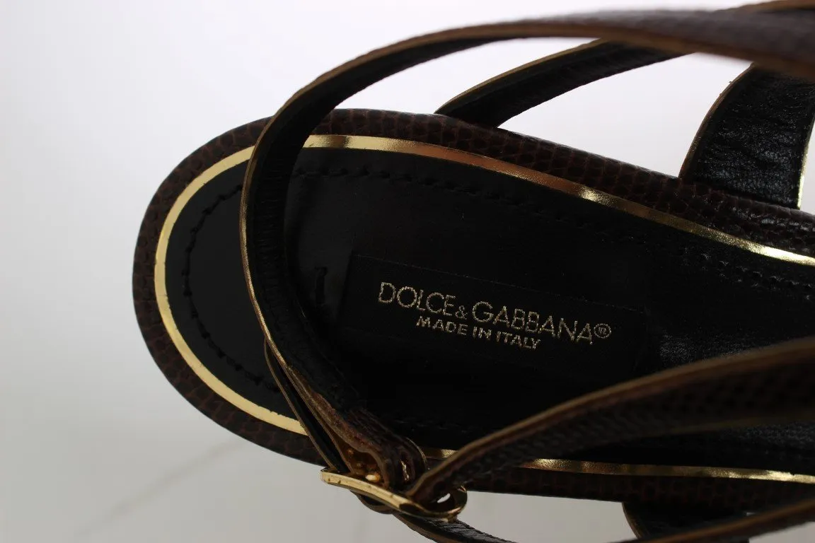 Brown Leather Ankle Strap Sandals