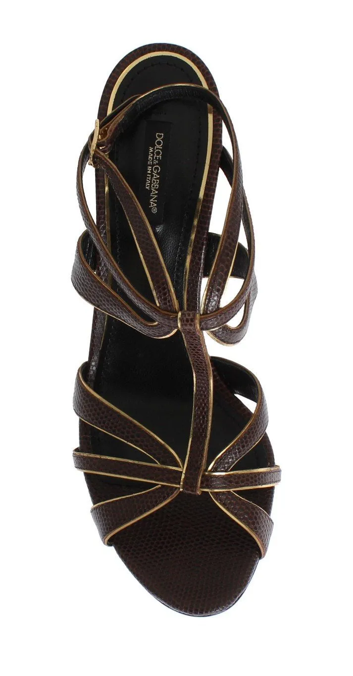 Brown Leather Ankle Strap Sandals