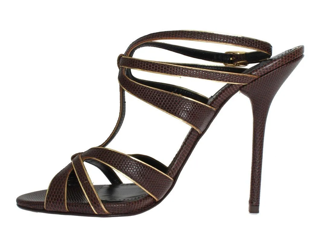 Brown Leather Ankle Strap Sandals