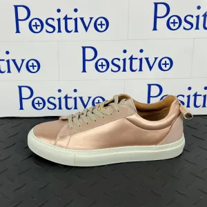 Buscemi Women's Tennis Lock Dusty Pink Satin Sneakers SAMPLE