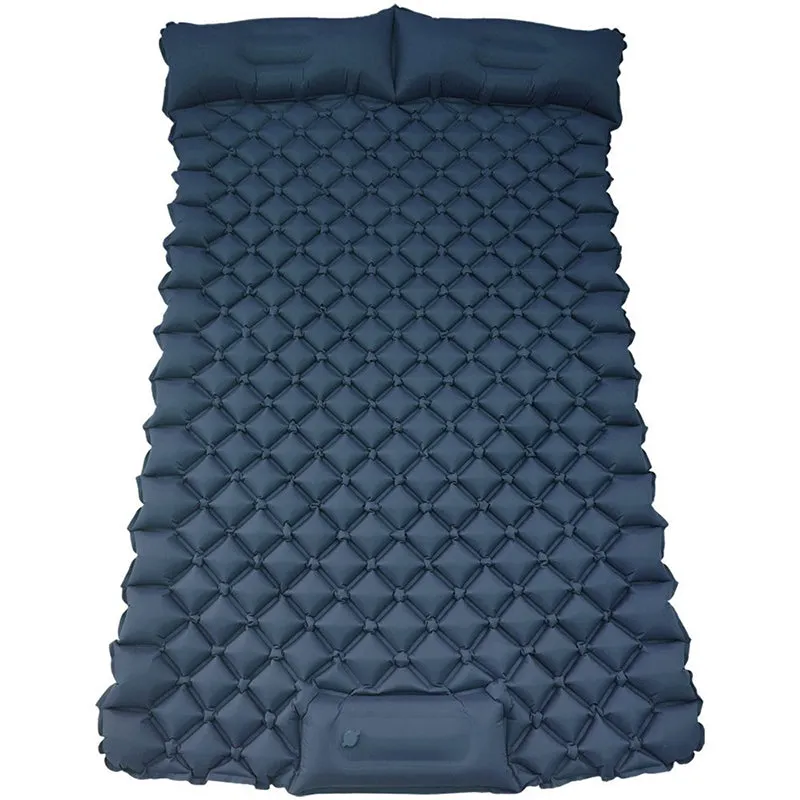 Camping Sleeping Pad Inflatable Foot Press Lightweight 2 Person  Air Mattress Mat with Pillow for Outdoor Hiking Traveling Backp
