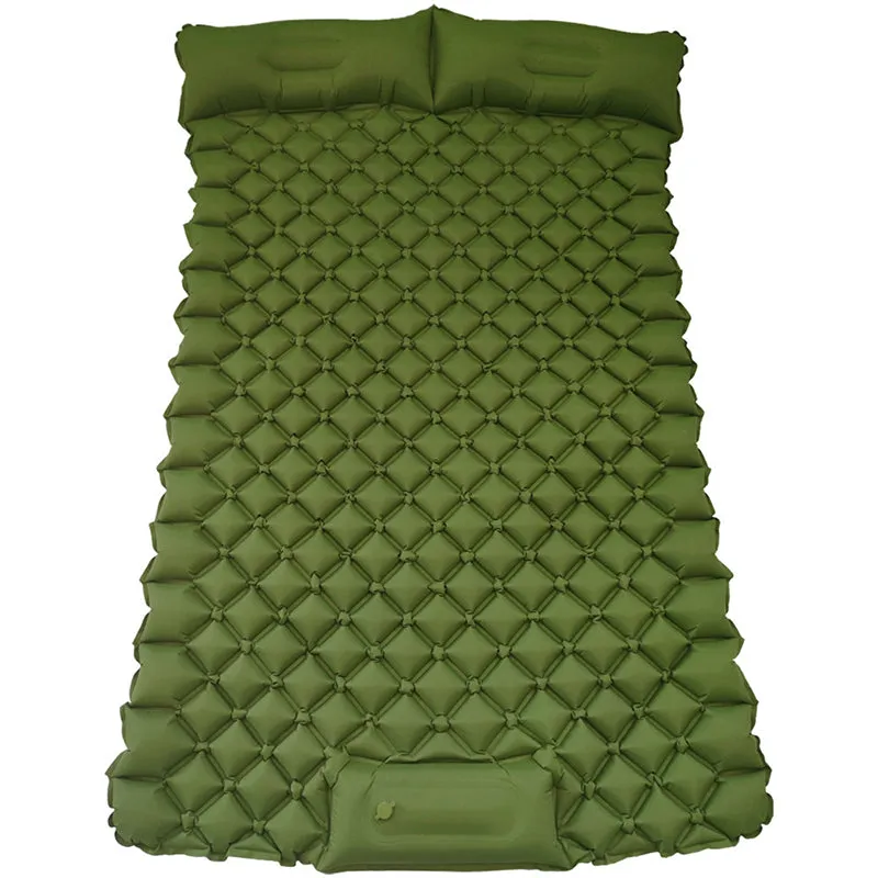 Camping Sleeping Pad Inflatable Foot Press Lightweight 2 Person  Air Mattress Mat with Pillow for Outdoor Hiking Traveling Backp