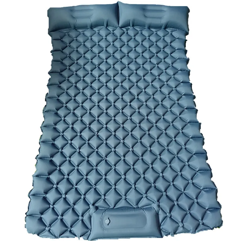 Camping Sleeping Pad Inflatable Foot Press Lightweight 2 Person  Air Mattress Mat with Pillow for Outdoor Hiking Traveling Backp