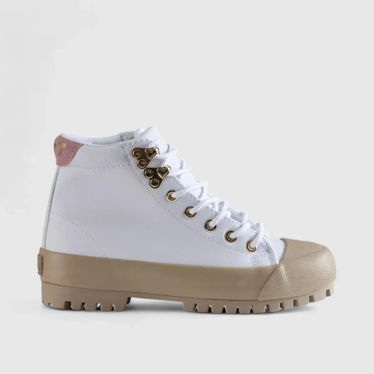 Caprio 2 Tone Statement Sneaker Boots White