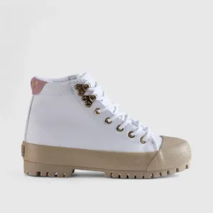 Caprio 2 Tone Statement Sneaker Boots White